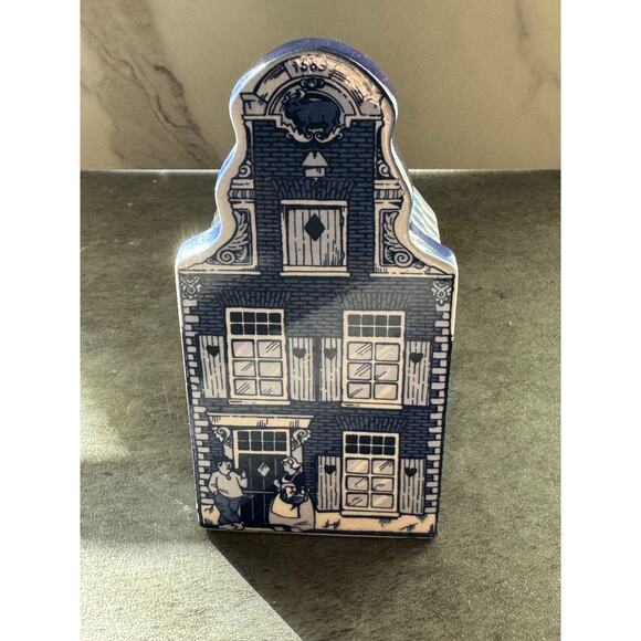 Delft Blue Handpainted Dutch Home Coin Bank w/ Stopper - Holland - Picture 1 of 8
